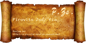 Pirovits Zsófia névjegykártya